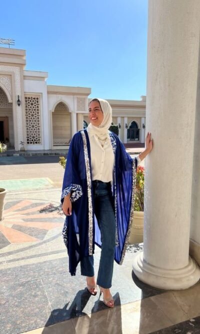 Royal Blue x Silver Payette Kaftan