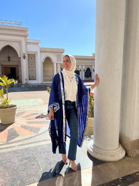 Royal Blue x Silver Payette Kaftan