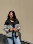 Plaid Leather Jacket