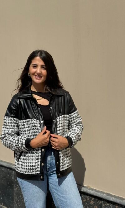 Plaid Leather Jacket